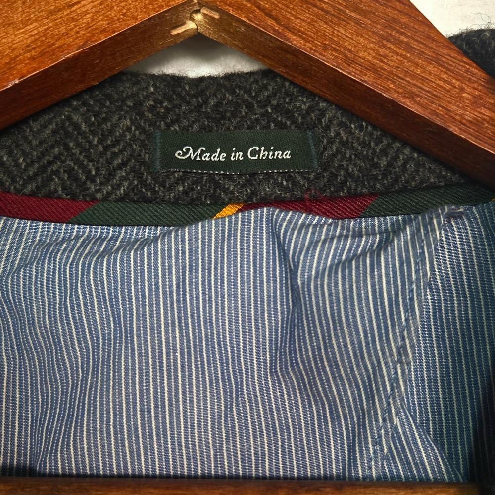 Vtg J.Crew Yorkshire Tweed Herringbone Sport Coat Blazer Mens 42L Grey Ludlow - Picture 6 of 12